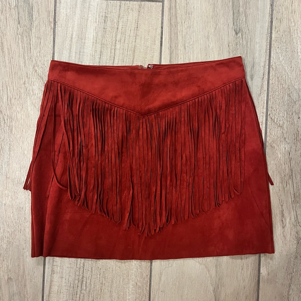 Fringe Suede Skirt